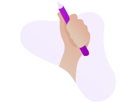 Illustration d'une main tenant un crayon dans sa main